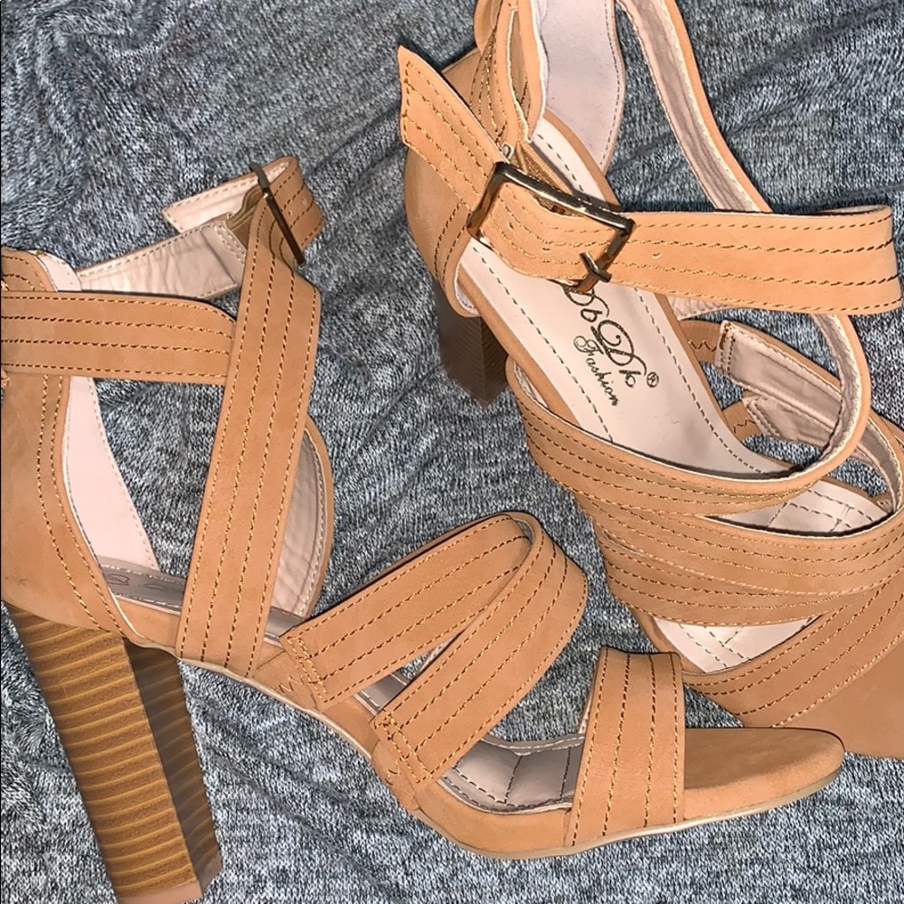 Scrappy Faux Leather Heels